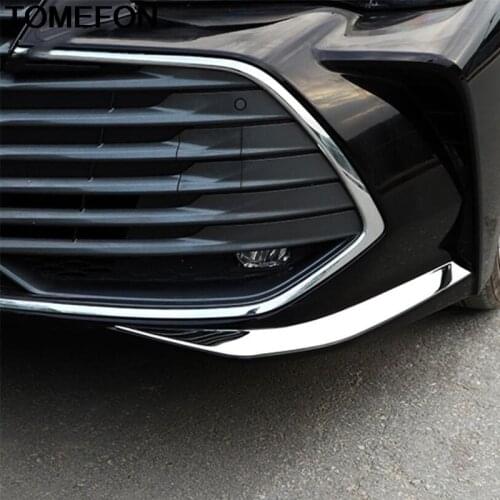 TOMEFON For Toyota Avalon XX50 2019 2020 Front Bumper Corner Strip Protective Cover Trim Exterior Accessories Stainless Steel
