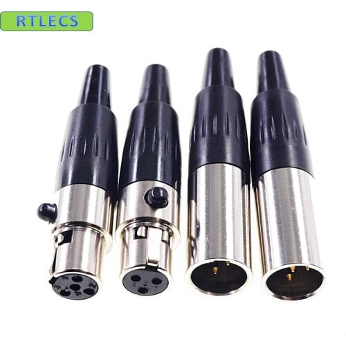 10 pair Mini XLR 3 Pin Audio Cable Connector Male Plug & Female Jack 3 Position Circular Connector Cable Clamp