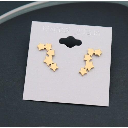 10pair Vintage Jewelry Star Stud Earrings Stainless Steel Pendientes Mujer Bridesmaid Gift Gold Silver Color Earrings For Women