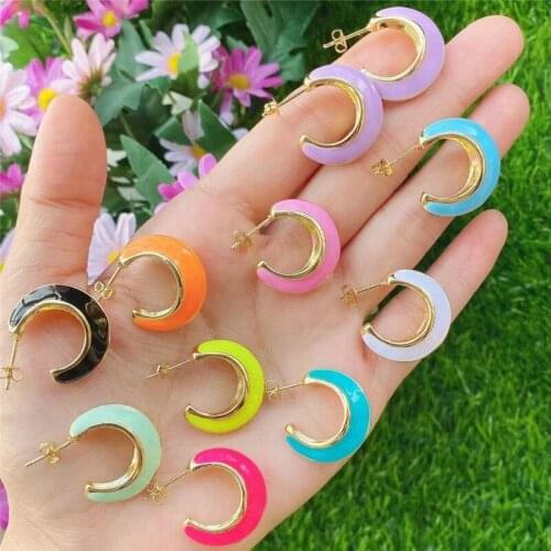 10pair/lot Fashion colorful earring,cute shape enamel earring stud,new design womens love earring cheap wholesale