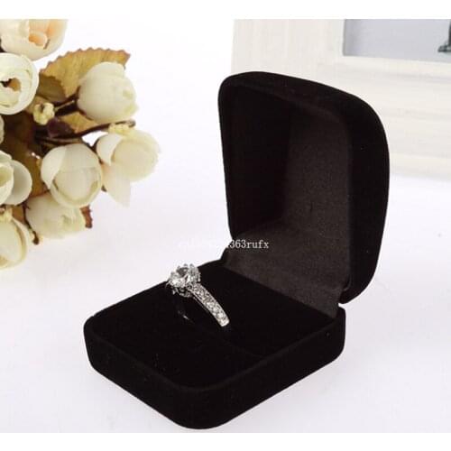 100pcs Ear Ring Storage Holder Cases Plush Velvet Engagement Wedding Ring Gift Jewelry Box