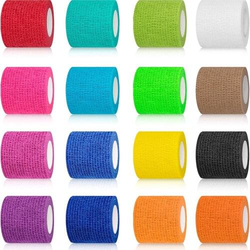 16-Pack) Self Adhesive Bandage Wrap Breathable Vet Wrap Cohesive Bandage First Aid for Pets Athletic Elastic Self Adherent Wrap