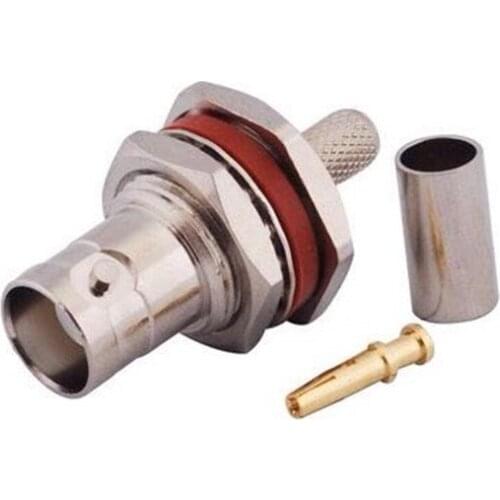 2pcs Waterproof BNC Female Plug Crimp For RG58 RG400 Cable RF Connector Hexagonal Adapter