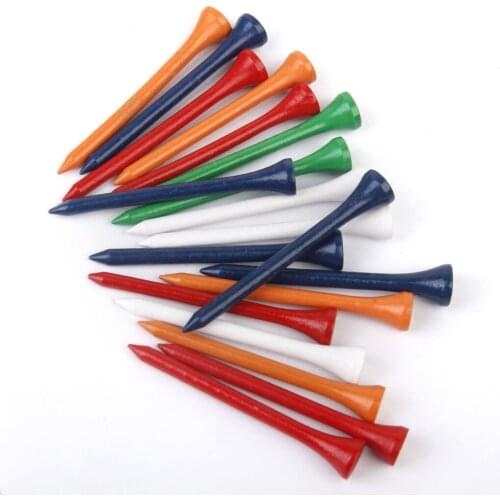200pcs/lot Colorful Wood Golf Tees Training Tools 83mm Length