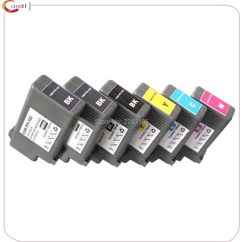 6x Compatible for Canon iPF500/ 600/ 700/iPF510/iPF605/iPF710/iPF750/ PFI-102 Ink Cartridges 130ml