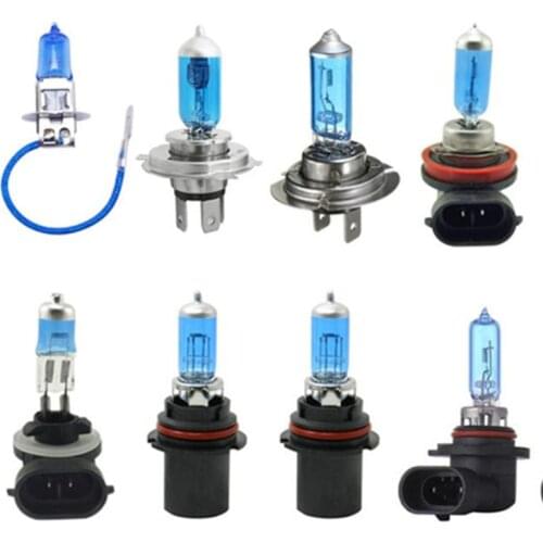 10pcs auto light H1 headlights Super white halogen bulb h1 100w h3 h4 h7car bulb h8 9004 9005 12v 55W auto headlight bulb 9006