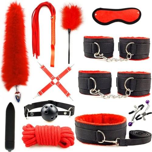 Bdsm Kit Adult Toys SM Products Sex Toy Erotic Handcuffs Whip Sextoy Anal Plug Vibrator Bondage Gear Sex Toys for Couples Women