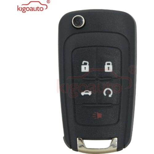 Kigoauto Flip Key Shell 4 Button with panic for Buick Chevrolet car key case