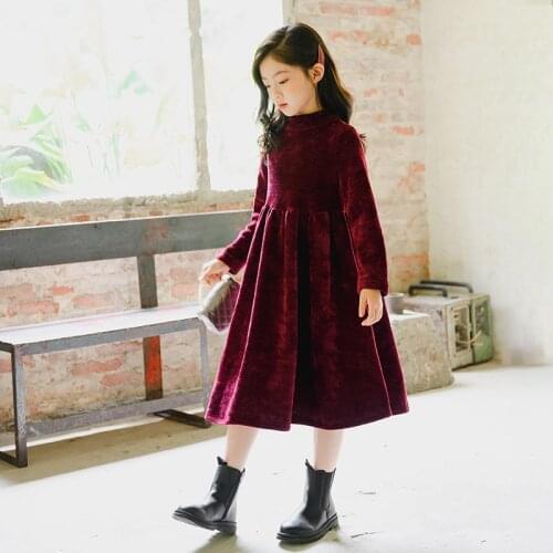 Kids Dresses for Girl Red Long Winter Thicken Girls Clothes Children Warm Elegant Party Princess Dress 6 8 10 12 14 16Y