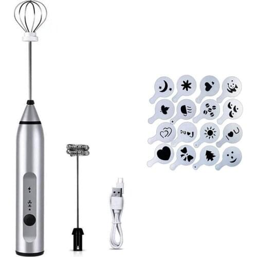 Electric Milk Frother Handheld Milk Foamer USB Rechargeable Coffee Frother 3 Speeds Milk Whisk for Coffee, Cappuccino