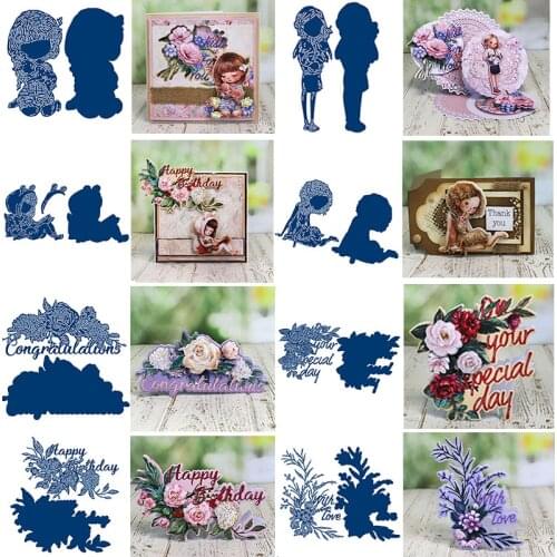 Grown Together Collection Flowers Little Girls Metal Cutting Dies New 2020 for DIY Scrapbooking Embossing Crafts Cards Die Cut