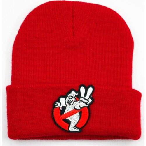 Cotton ghost embroidery Thicken knitted hat winter warm hat Skullies cap beanie hat for men and women 308