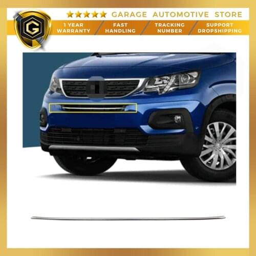 For Peugeot Rifter Stainless Steel Chrome Front Bumper Molding 1 Piece 2019 Above