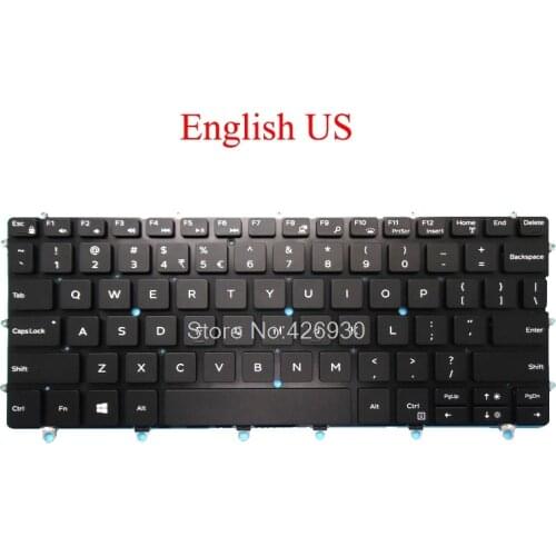 US Keyboard For DELL For XPS 13 9370 P82G English US 03CM18 3CM18 PK1320C2A00 black with backlit new