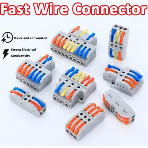 10PCS/Lot Quick Wire Connection Terminal Block 3 in 6/9 Out KV-439 436 424 426 Fast Cable Connector Push-in Conductor LED Lamp