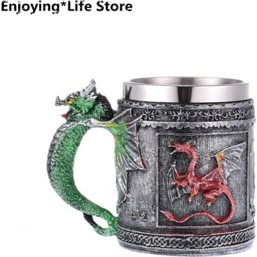 Mug Resin Skull Head Wine Glass Halloween Wine Glass Coffee Cup Stainless Steel Cup Home Bar Decoration