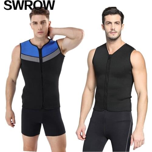 3MM Mens And Womens Neoprene Wetsuit Vest Jacket Sleeveless Full Zipper Sun Protection Warm Wetsuit Top Diving Surf Suit 2021