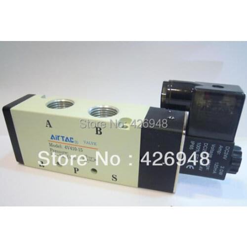NEW 4V410-15 5/2 Way 1/2" Port DC 24V Single Solenoid Pneumatic Air solenoid valve,5port 2position magnetic exchange valve
