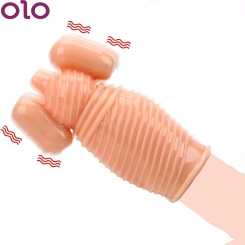 OLO Delay Ejaculation Man Masturbation Vibrator Penis Massage Stamina Trainer Sex Shop Artificial Cups Adult Sex Toys for Men