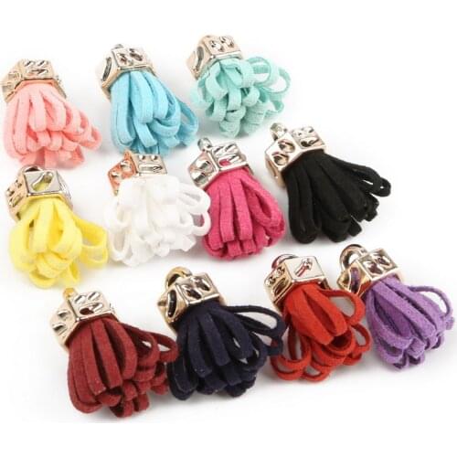 25mm Korean Suede Tassel For Keychain Leather Small Tassel Charm Pendant For Creative DIY Earrings Making Accessories