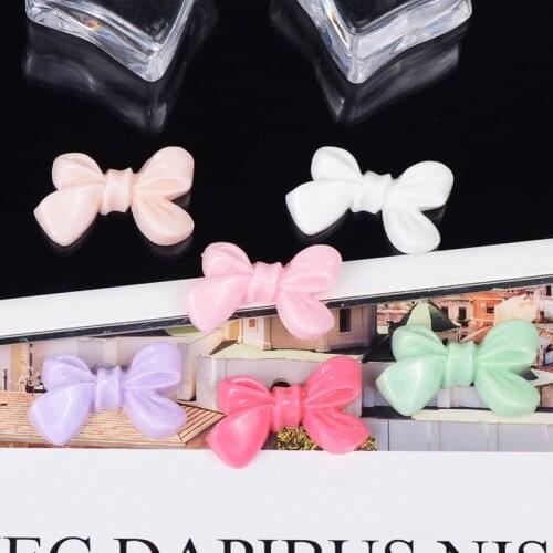Bowtie charms pendant Colorful Kawaii Resin Cabochon DIY Accessories Material Bow Clip Elastic Band Charms DIY