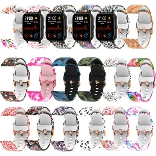 Camo Wrist Soft Silicone Watch Strap Band For Huami Amazfit GTS 2 GTS2 mini band Bip U LITE strap 20mm