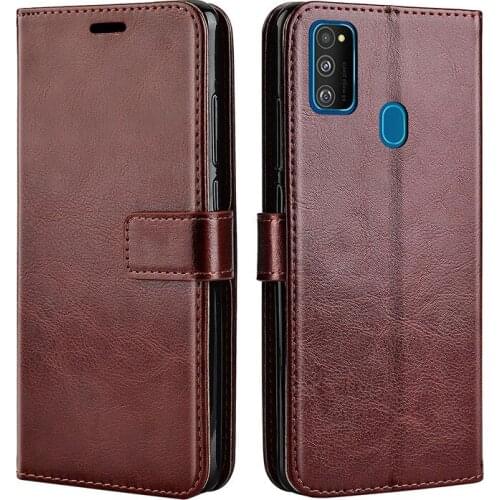 HereCase Luxury Flip Leather Case for On Samsung Galaxy M21 Stand Back Case for Samsung Galaxy M21 M 21 M215F Card Holder Cover