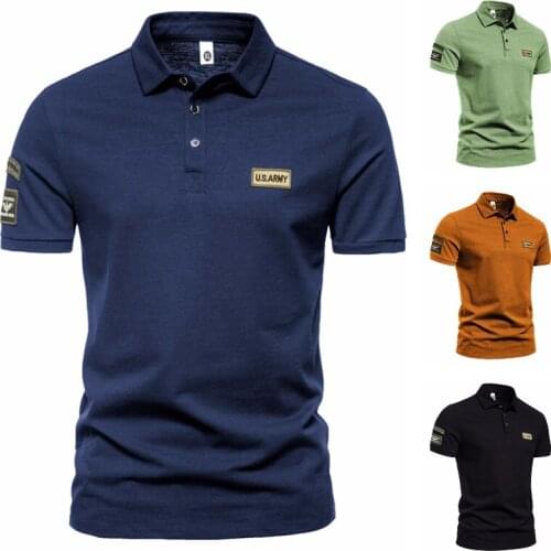 2021 New Summer High Quality Mens Pure Color Lapel Slim High Street Short Sleeve Mens POLO Shirt