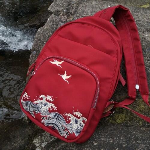 Womens 3D Creative Backpack Guochao College Style Female Student Schoolbag Waterproof Fashion Chest Bag Messenger Bag Bookbag