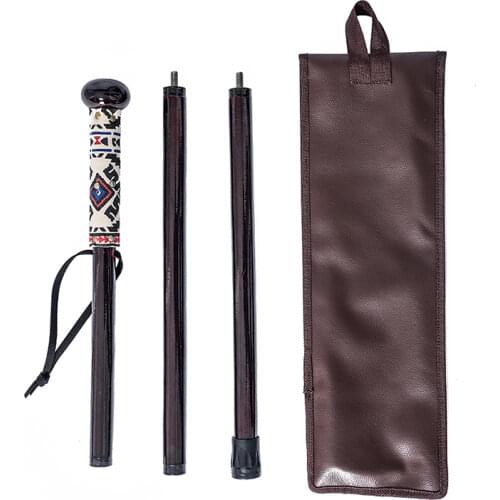 FOREST PILOT 3 Piece Detachable Hiking Stick Flat Wooden Ball Head with a Compass Dark Rose Color, 2020 Stick for Hiking,120CM