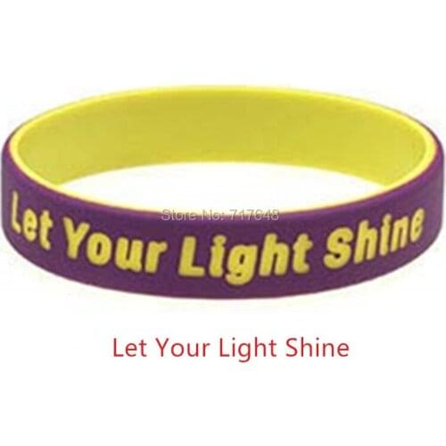 300pcs Life Sentences Let Your Light Shine wristband silicone bracelets free shipping by FEDEX A