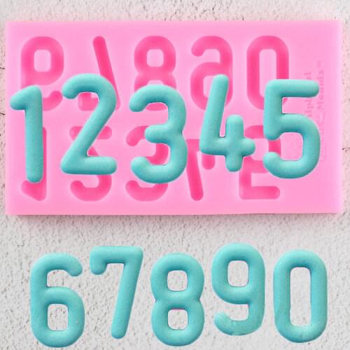 Sugarcraft Numbers Silicone Molds Chocolate DIY Party Cupcake Topper Fondant Mold Cake Decorating Tools Candy Clay Moulds