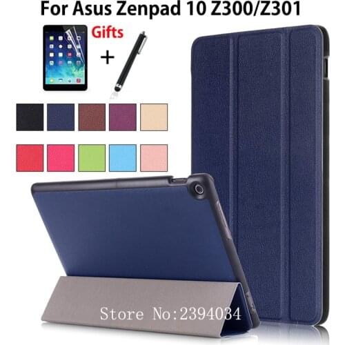 For ASUS Zenpad 10 Z301MLF Z301ML Z301 10.1" Smart Case Cover Funda Stand Tablet For Asus Zenpad 10 Z300CL Z300C Z300m +Film+Pen