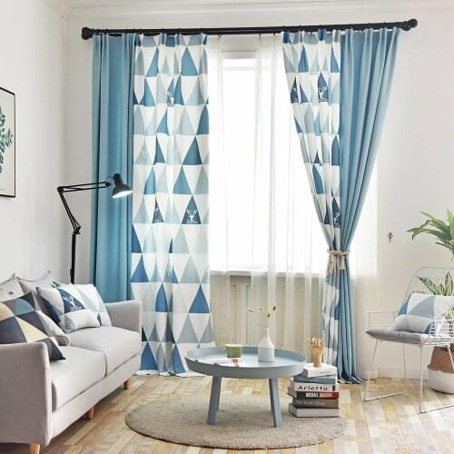 Modern Simple Geometric Blackout Curtains for Living Room Bedroom Balcony Tow Style Windows Treatment Drapes