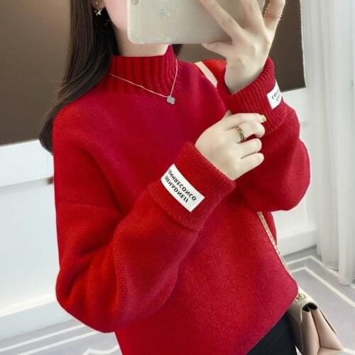 Sweater Women 2019 Womens Knitted Sweaters Loose Imitation Velvet Thick Knit Sweater Plus Size
