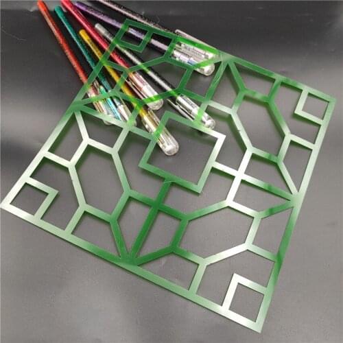 20x20cm Green stitching scrapbook stencils spray plastic mold shield DIY cake hollow Embellishment printing lace ruler Easter