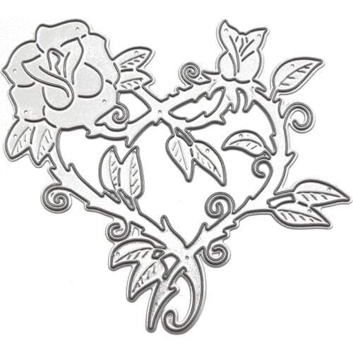 Creative Heart-shaped Rose Metal Cutting Die Latest DIY Scrapbook For Greeting Card, Envelope Decoration Paper Card Process Die