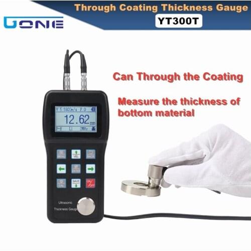 Through Coating Ultrasonic Thickness Gauge yt300t measure metal glass plastic pipe nonmetal