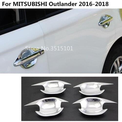 Car Cover Protection Garnish Detector Trim ABS Chrome External Door Bowl Frame For Mitsubishi Outlander 2016 2017 2018 2019