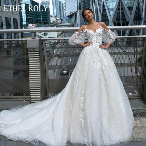 ETHEL ROLYN Princess Wedding Dress 2021 Backless Spaghetti Straps Beading Sweetheart Bridal Gowns Vestidos De Novia