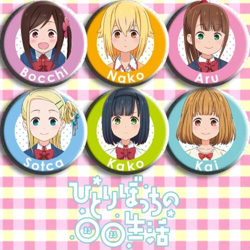 1pc 58mm cartoon Hitori Bocchis ○○ Lifestyle cos Bocchi Hitori Badges Brooch new Kawai Badges