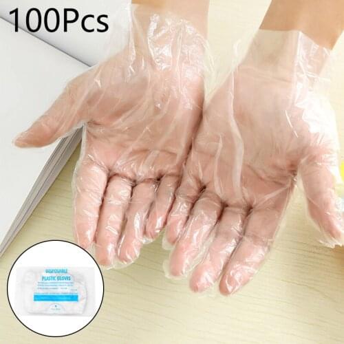 100/50pcs Disposable Plastic Clear Gloves Food Eco-friendly Gloves for Kitchen Cooking Industrial Restaurant Cleaning Gloves