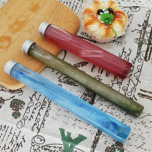 25pcs Net red test tube milk tea bottle PET cold drink transparent plastic bottle sample bottle 45ml 100ml creative cup with lid