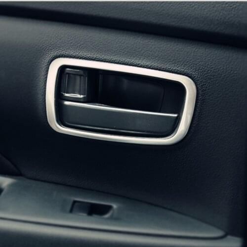 For Mitsubishi Outlander 2013 2014 2015 2016 4pcs Car Interior Door Handles Bowl Cup Cover Trim Ring Protectors Chorme