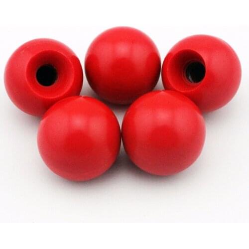5PCS M10 Female 35mm Dia Solid Red Plastic Ball Lever Knobs for Machine Tools