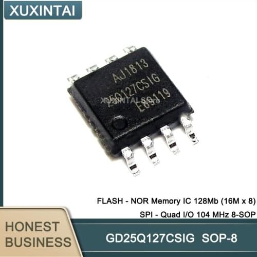 50Pcs/Lpt GD25Q127CSIG GD25Q127 FLASH - NOR Memory IC 128Mb (16M x 8) SPI - Quad I/O 104 MHz 8-SOP