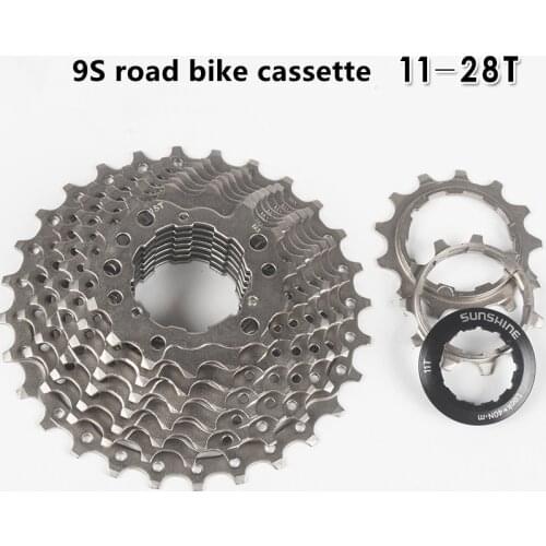 9Speed Cassette Road Bike Freewheel Sprocket Bike Cassette Flywheel 9Speed Folding Bike Small Wheel Bicycle Gear 11-28T Cassette