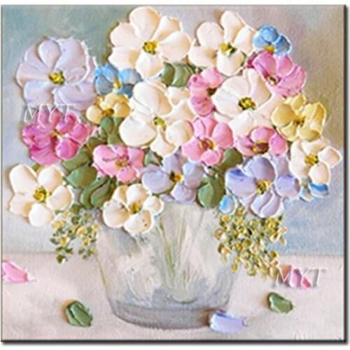 Flower Of Different Color Abstract Oil Painting Wall Art Home Decor Picture Modern Painting On Canvas 100% Handpainted No Framed