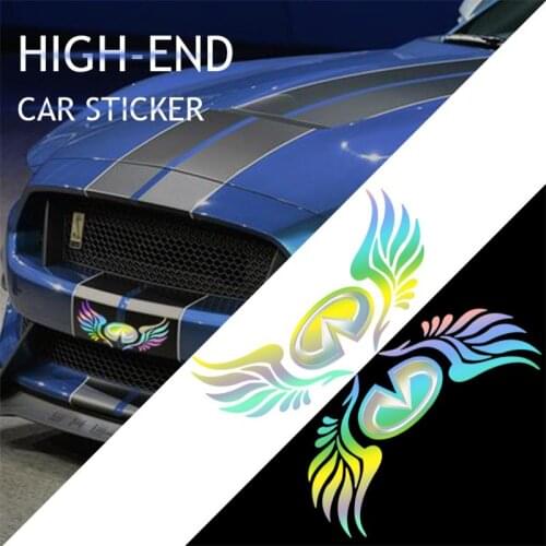 Angel Wings Seven Color Reflective Car Stickers Laser Body Sticker For Infiniti Q50 Q50L Q60 QX60 QX30 QX50 JX35 ESQ G37 QX70