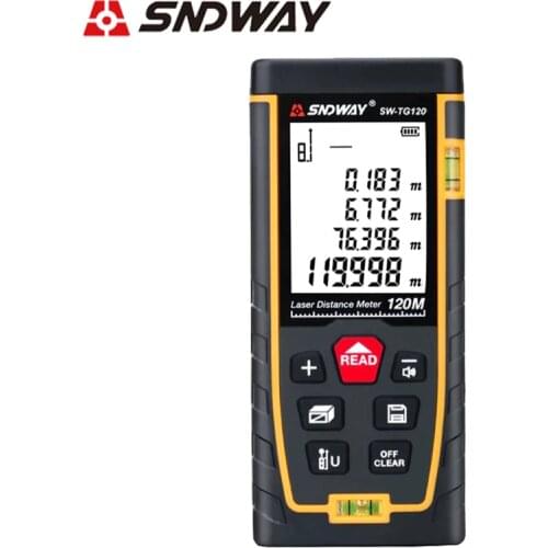 SNDWAY Laser Distance Meter 50m 70m 100m 120m Set Up Front / Rear Benchmark 30 Units Data Storage Double Air Bubble